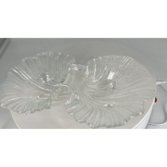 Clam Seashell Mikasa Walther Double Sided Footed Dish Crystal - Picture 6 of 7